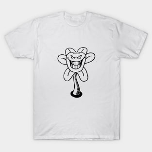 Flowey Undertale Simple Black and White Design T-Shirt